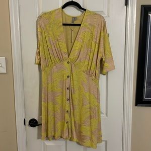 ASOS Neon Palm Print Dress - Size 12